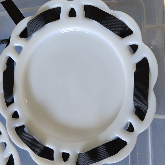 Other - Antique Hazel Atlas Milk Glass White Decorative Plates